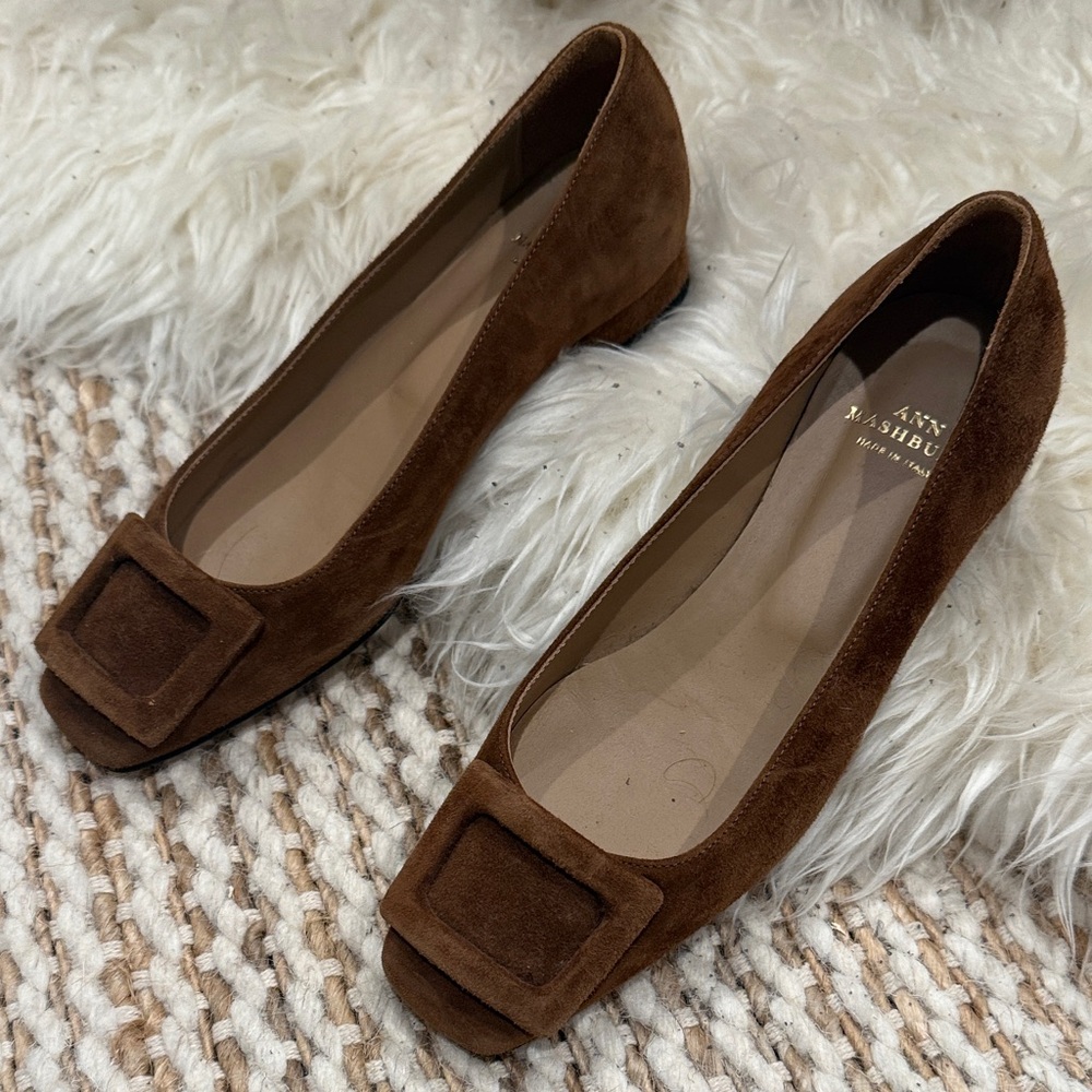 Ann Mashburn Italian Brown Suede Flats